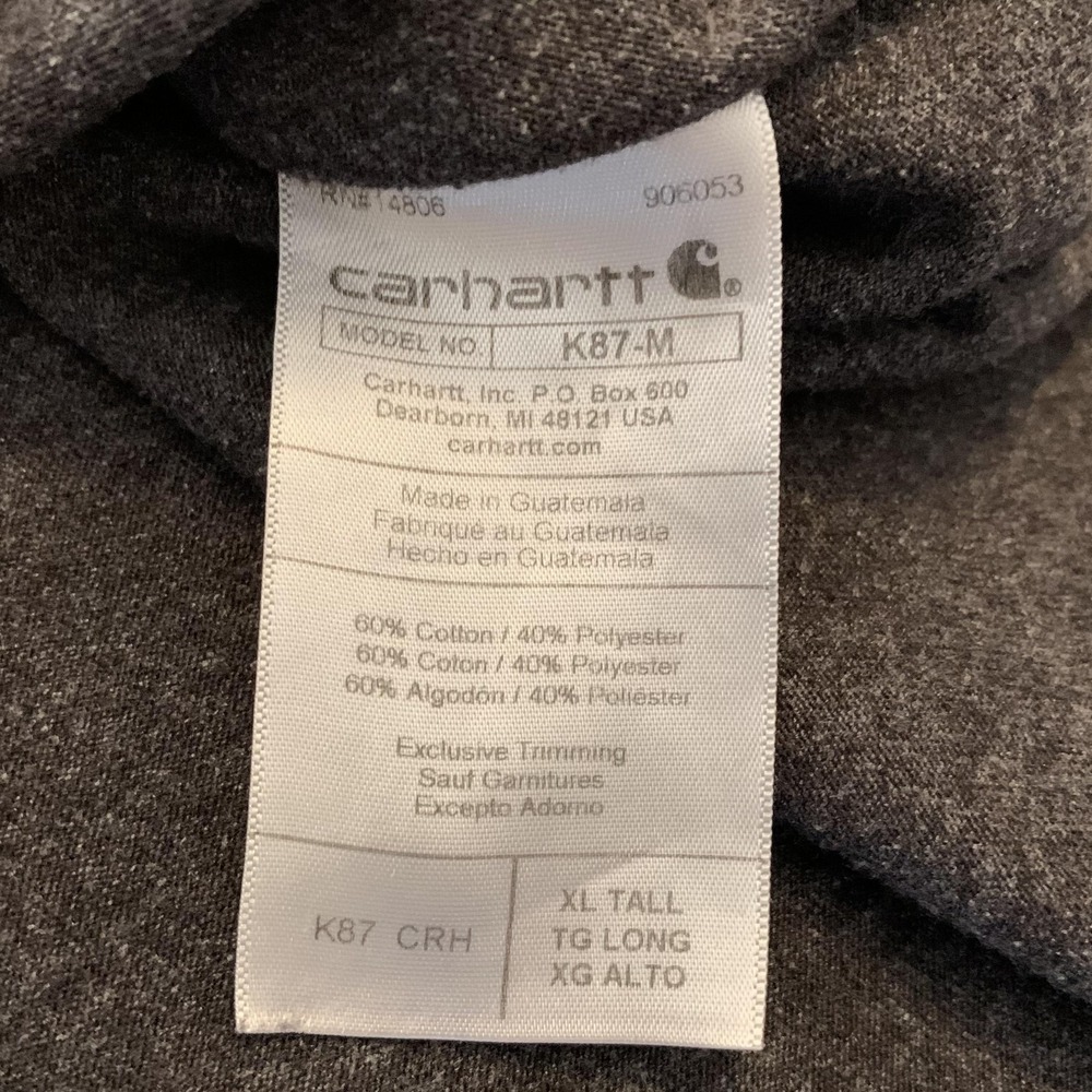 Carhartt Shirt Lot Of 3 Mens XLT Gray Black Pocket Workwear K87 Tagless Tee - Picture 9 of 16